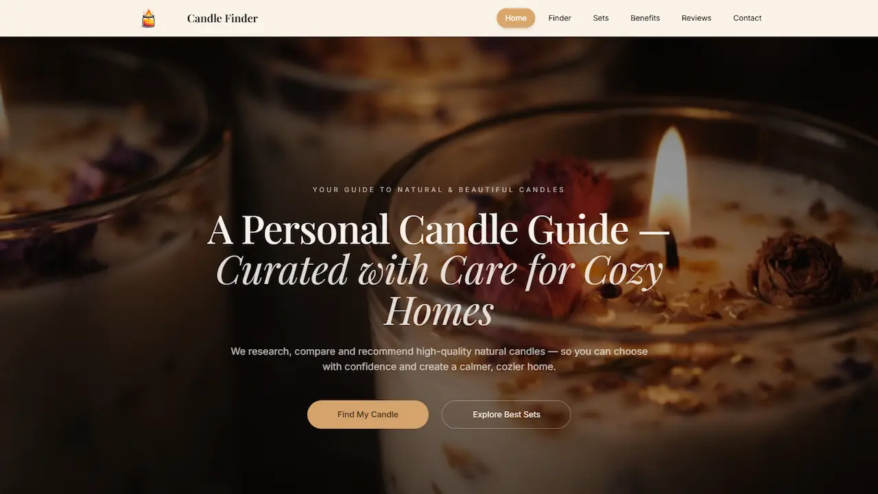 CandleFinder website preview